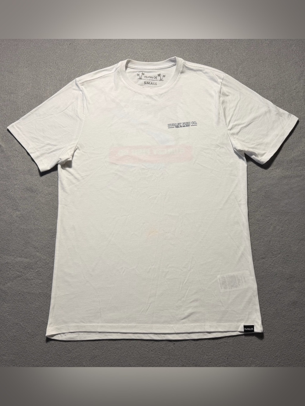 Hurley Fish Co Men’s Small White Marlin Graphic T-Shirt Baja CA Fishing